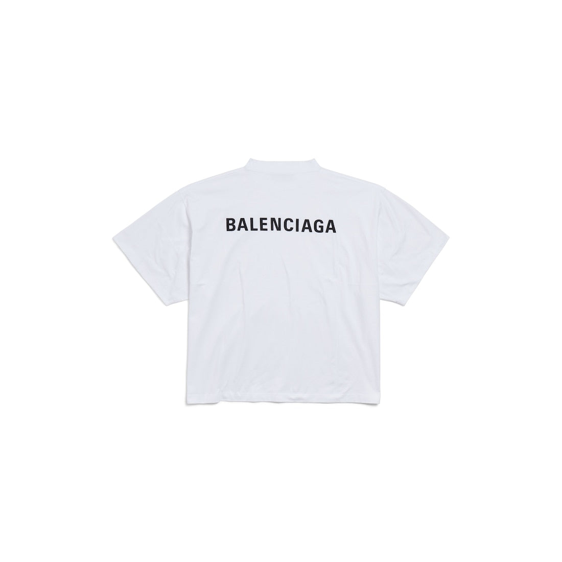 WOMEN'S BALENCIAGA BACK CROPPED T-SHIRT IN WHITE/BLACK