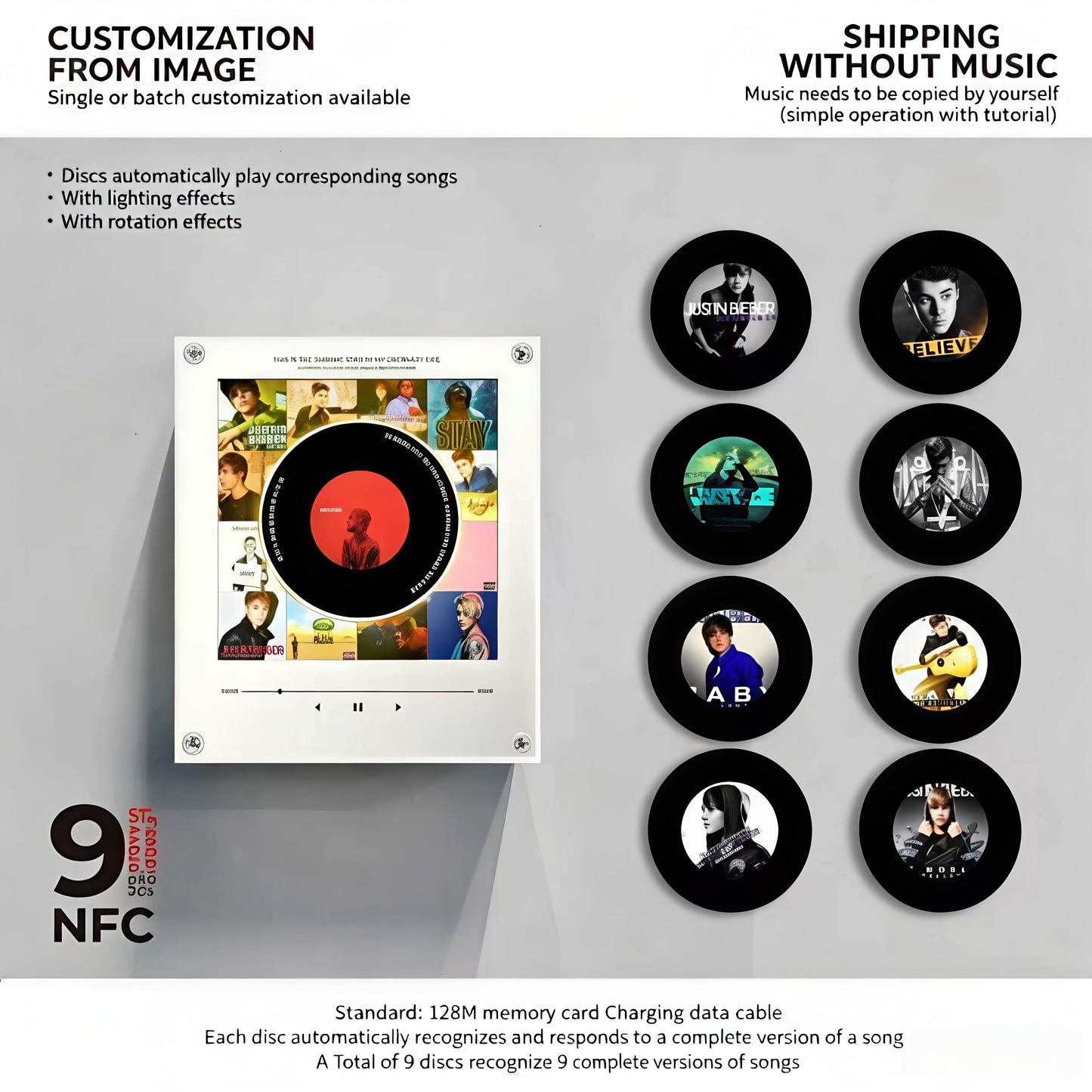 đ€ Iconic Music Legend NFC Fridge Magnet Music Player | Retro Vinyl Decor Gift Set đ”