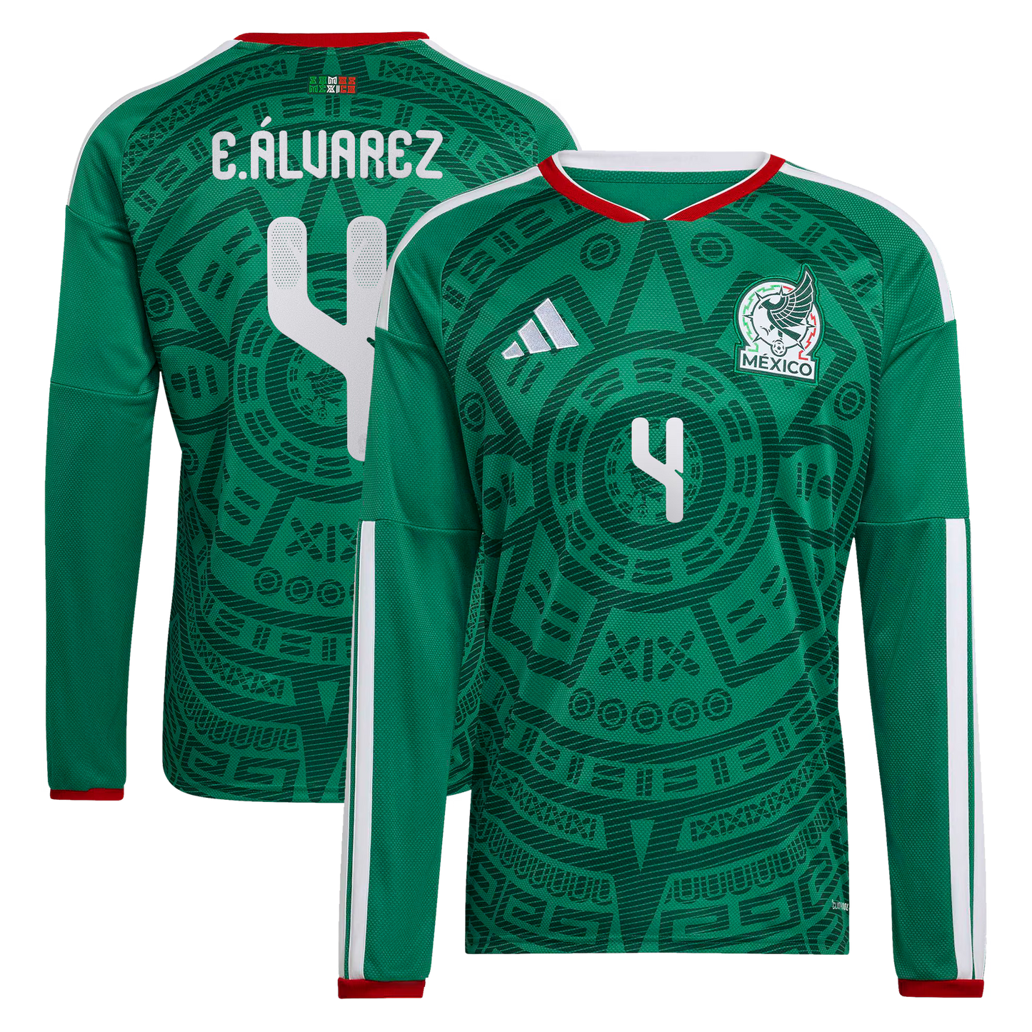 Edson Álvarez Mexico National Team 2026 Home Replica Long Sleeve Jersey - Green