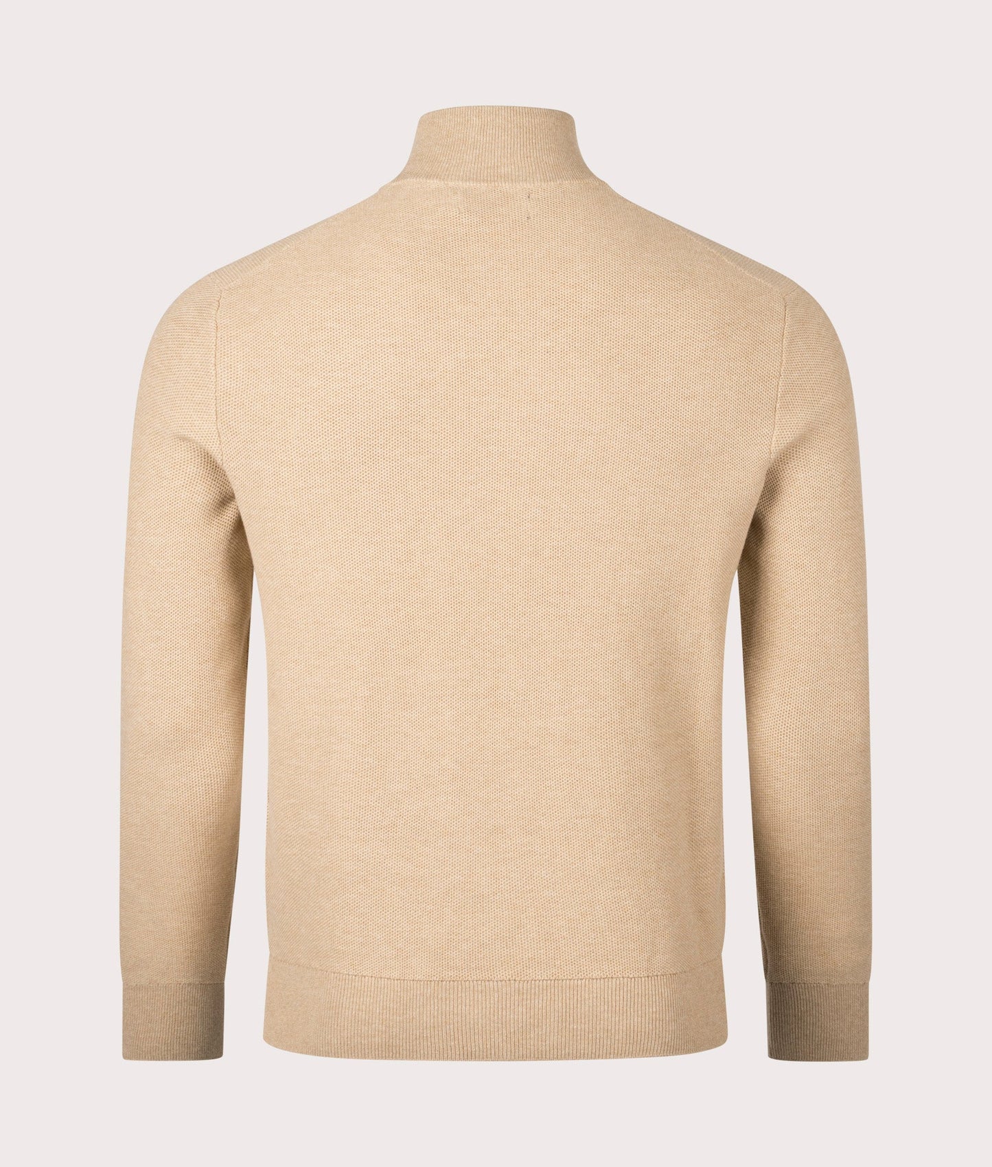 Quarter Zip Contrast Logo Knit