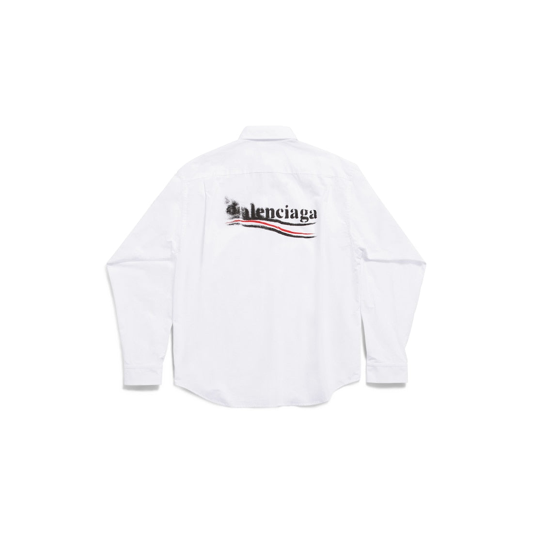 MEN'S POLITICAL STENCIL SHIRT LARGE FIT IN WHITE
