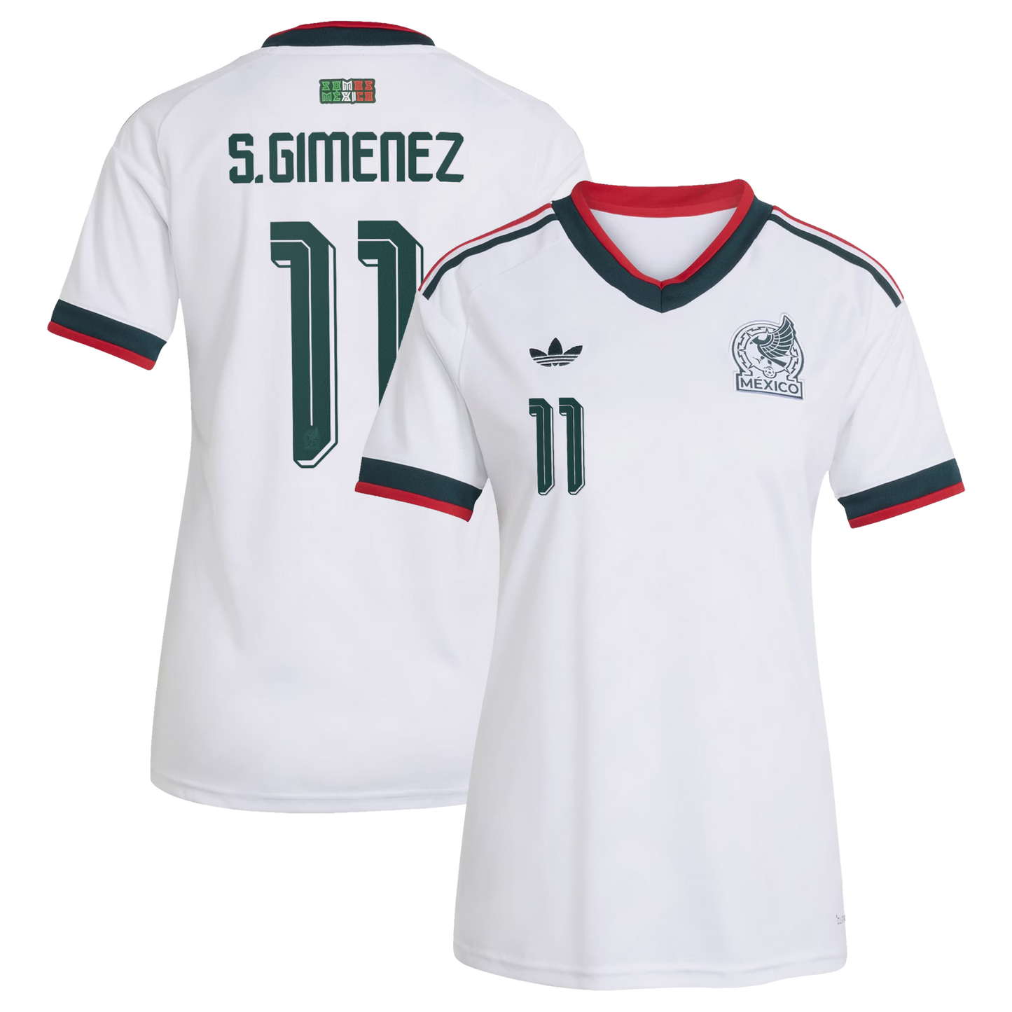 Santiago Gimenez Mexico National Team Women's 2026 Away Replica Jersey- White