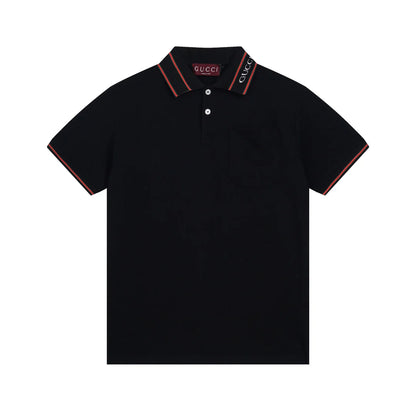 250313 New simple color matching lapel POLO