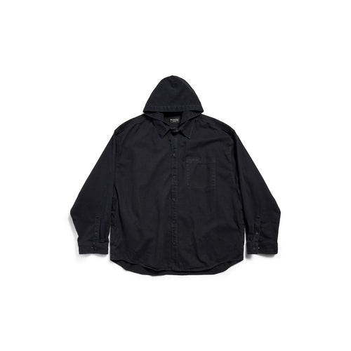 MEN'S SHIRT PARKA IN BLACK