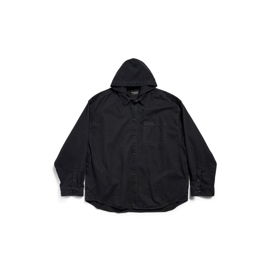 MEN'S SHIRT PARKA IN BLACK