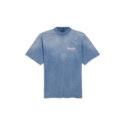 MEN'S POLITICAL CAMPAIGN T-SHIRT MEDIUM FIT IN FADED BLUE/WHITE/RED