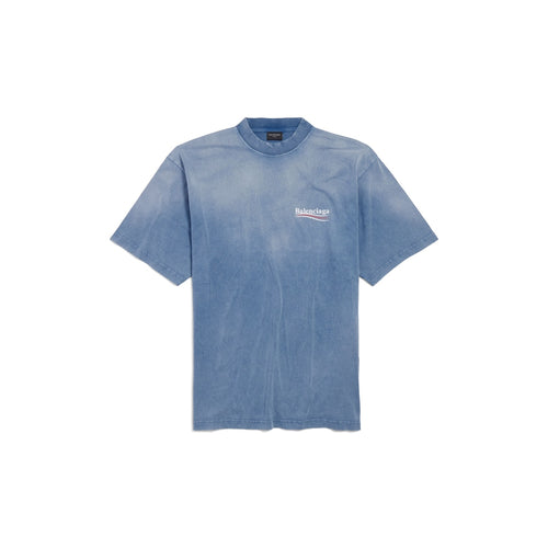 MEN'S POLITICAL CAMPAIGN T-SHIRT MEDIUM FIT IN FADED BLUE/WHITE/RED