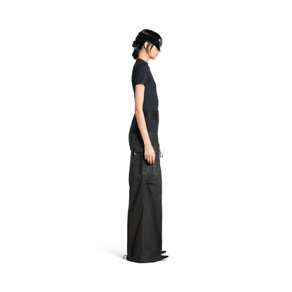 WOMEN'S LINGERIE T-SHIRT IN FADED BLACK