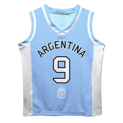 Julián Álvarez Argentina National Team Vive La Fete  Mesh Basketball Jersey - Light Blue