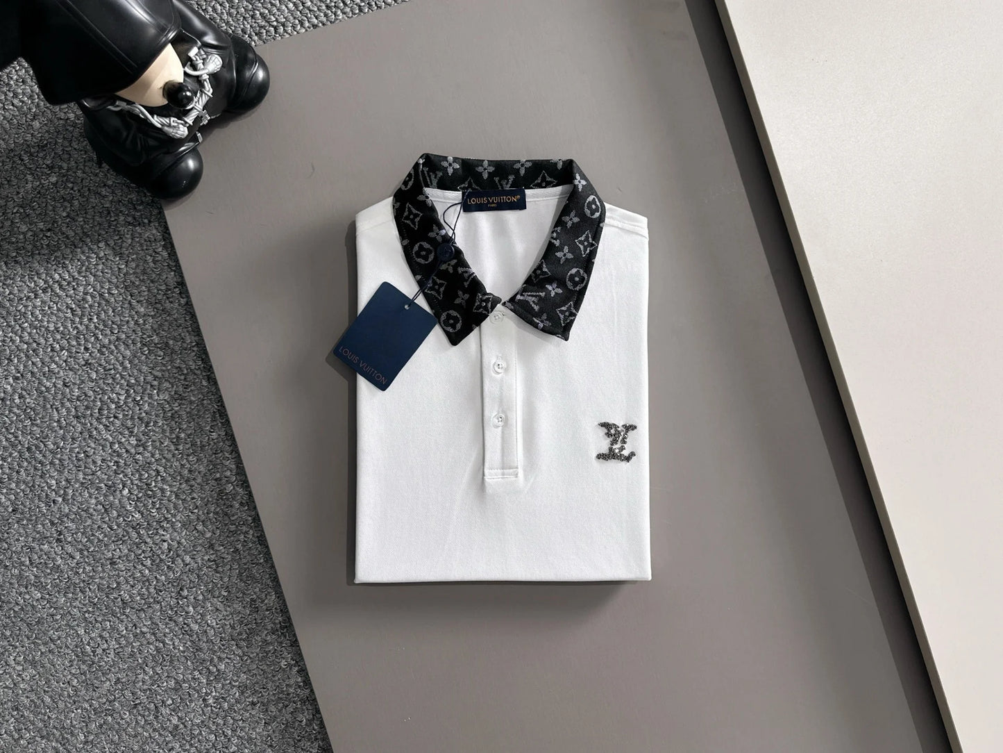 260511 New high-quality embroidered neckline jacquard patchwork design Polo shirt