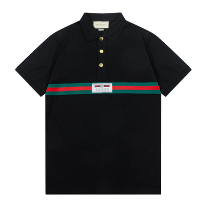 250408 New high-quality letter webbing POLO shirt