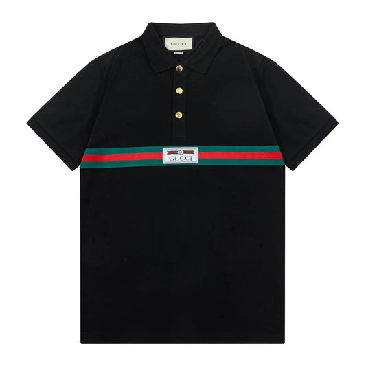 250408 New high-quality letter webbing POLO shirt