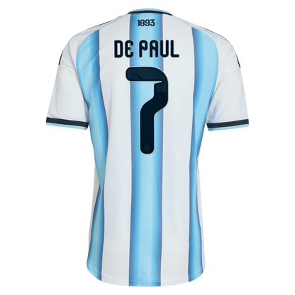 Rodrigo De Paul Argentina National Team 2026 Home Jersey - White