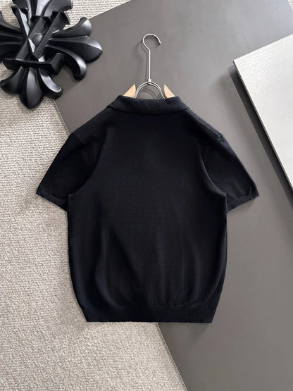 260511 New high-quality combed cotton yarn knitted polo shirt