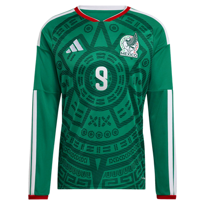 Raúl Jiménez Mexico National Team 2026  Home Replica Long Sleeve Jersey - Green