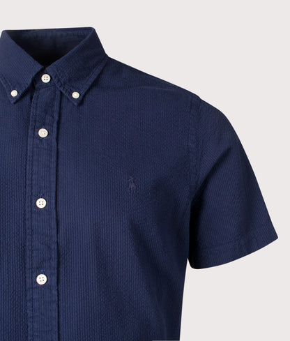 Custom Fit Short Sleeve Seersucker Shirt