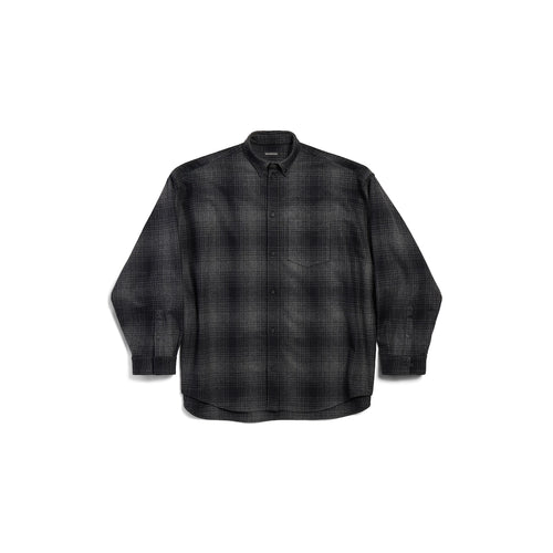 MEN'S BALENCIAGA OVERSIZED SHIRT IN GREY/BLACK