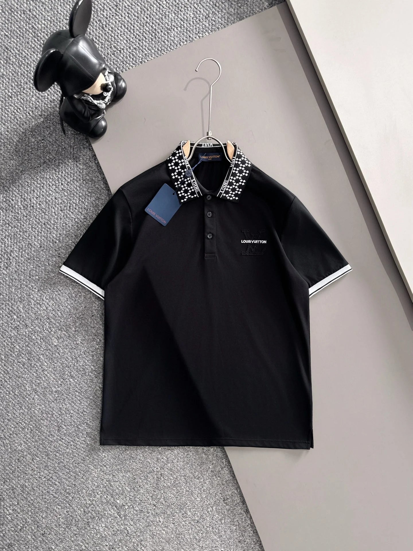 260511 New high-quality embroidered neckline jacquard patchwork design Polo shirt