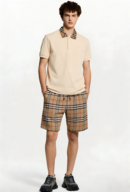 260113 New high-quality classic check-patterned woven collar polo
