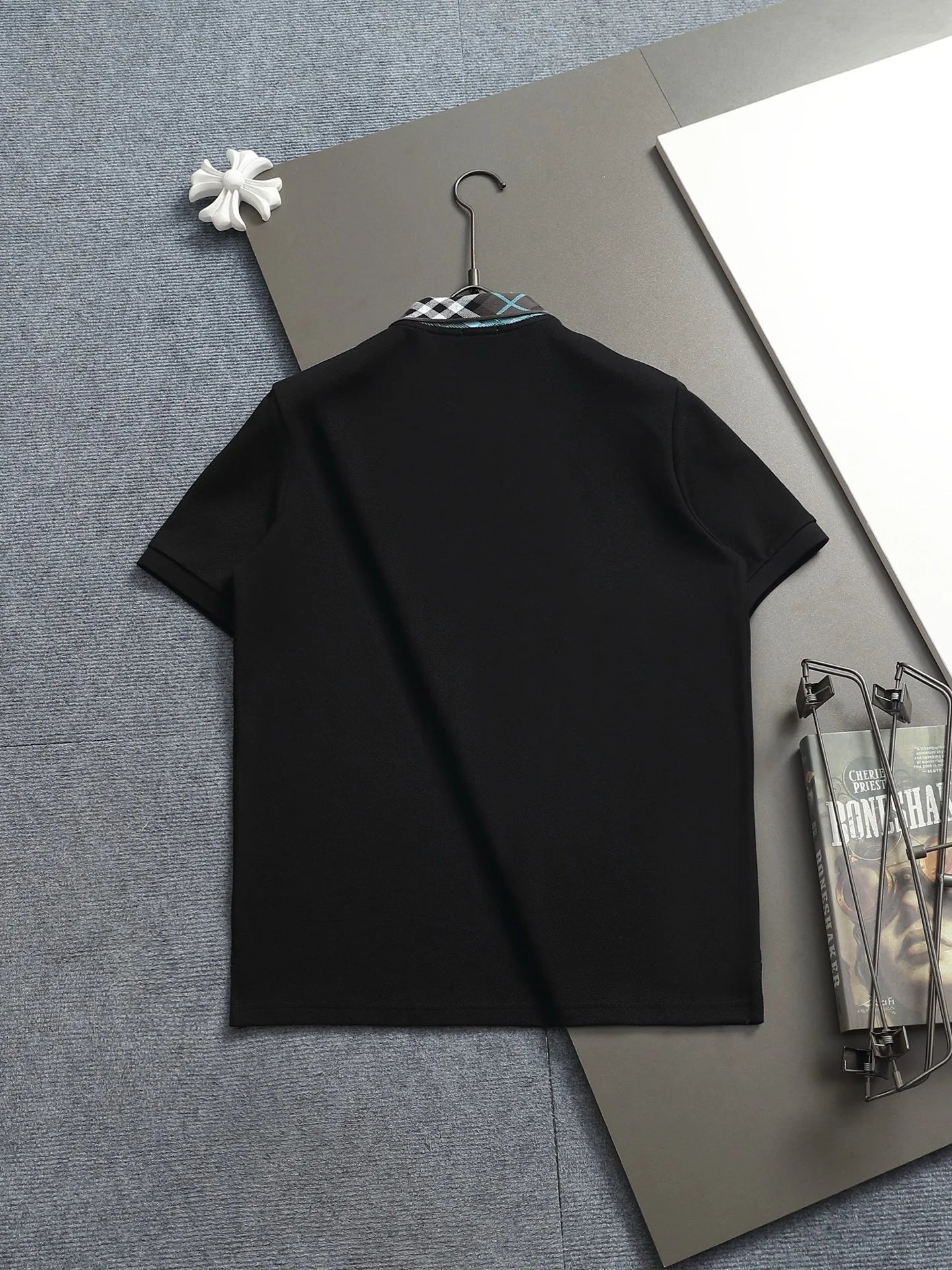260113 New high-quality classic check-patterned woven collar polo