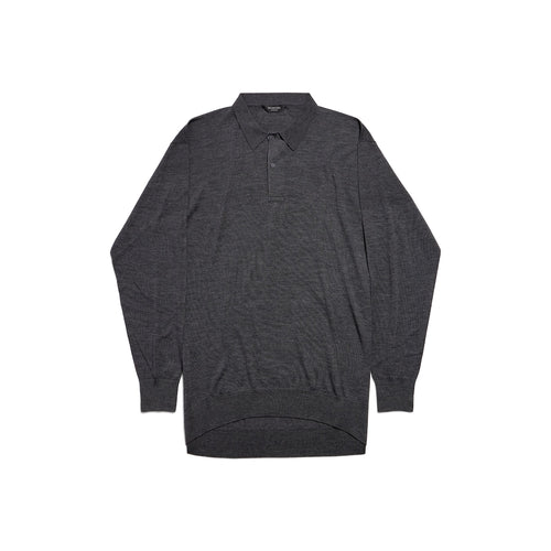 MEN'S POLO KNIT IN ANTHRACITE