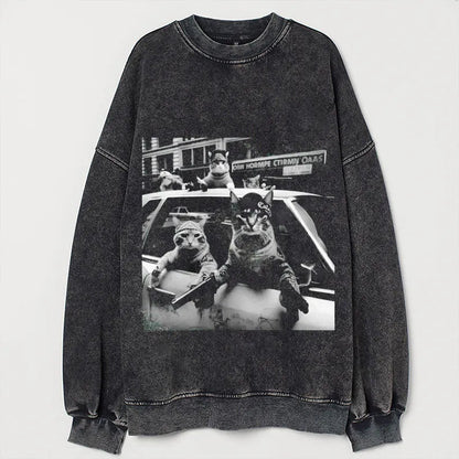 Funny Cat Gang Vintage T-shirt