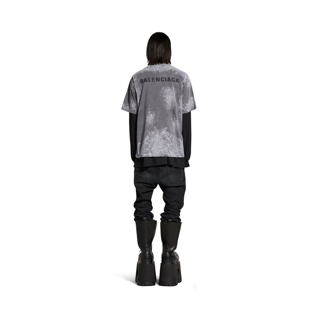 MEN'S BALENCIAGA BACK T-SHIRT MEDIUM FIT IN GREY