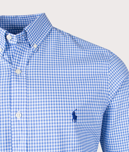 Slim Fit Gingham Stretch Poplin Shirt