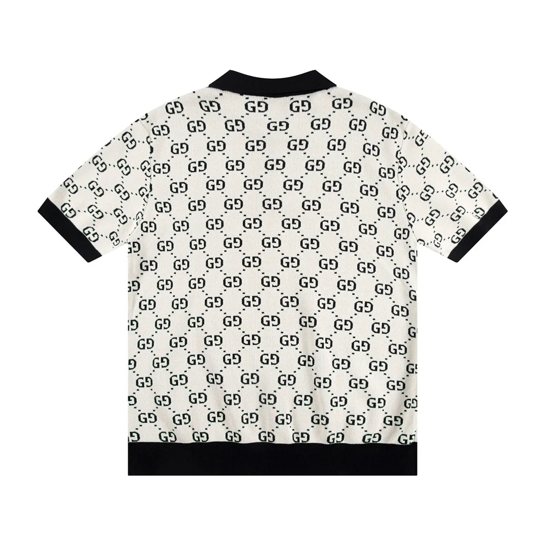 250408 New high-quality jacquard fabric knitted POLO shirt