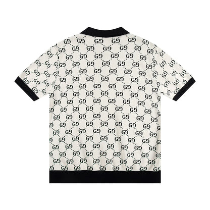 250408 New high-quality jacquard fabric knitted POLO shirt