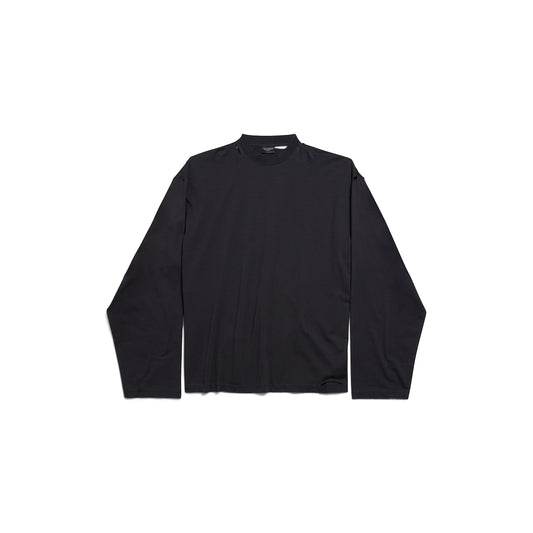 MEN'S SECURITY TAPE OVERSIZED LONG SLEEVE T-SHIRT IN FADED BLACK/