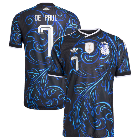 Rodrigo De Paul Argentina National Team 2026 Away On-Field Jersey - Black