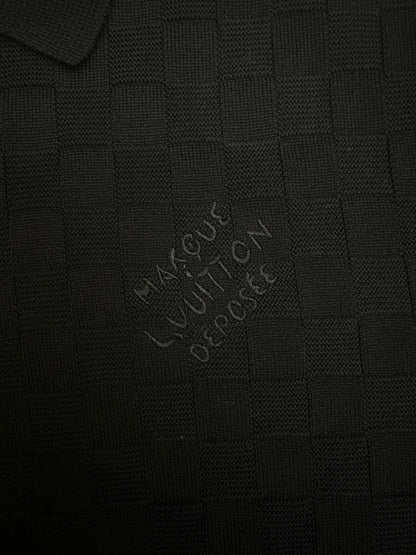 260511 New high-quality check-pattern jacquard wool jersey polo shirt