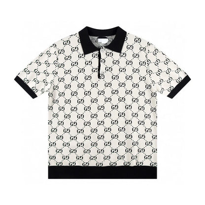 250408 New high-quality jacquard fabric knitted POLO shirt