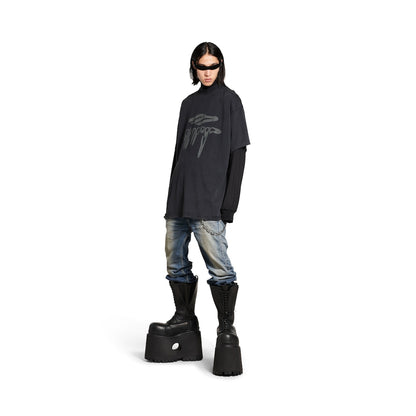 MEN'S 3B LIQUEFIED T-SHIRT OVERSIZED IN BLACK/GREY