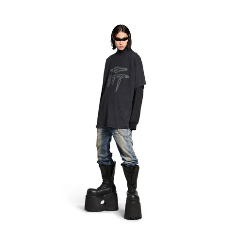 MEN'S 3B LIQUEFIED T-SHIRT OVERSIZED IN BLACK/GREY