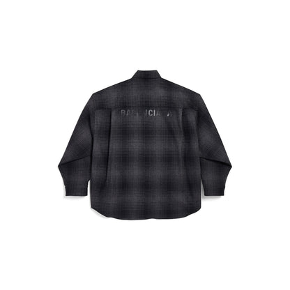 MEN'S BALENCIAGA OVERSIZED SHIRT IN GREY/BLACK