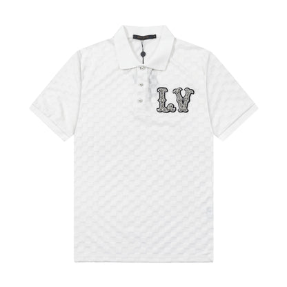 250305 New high quality knitted checkered polo shirt