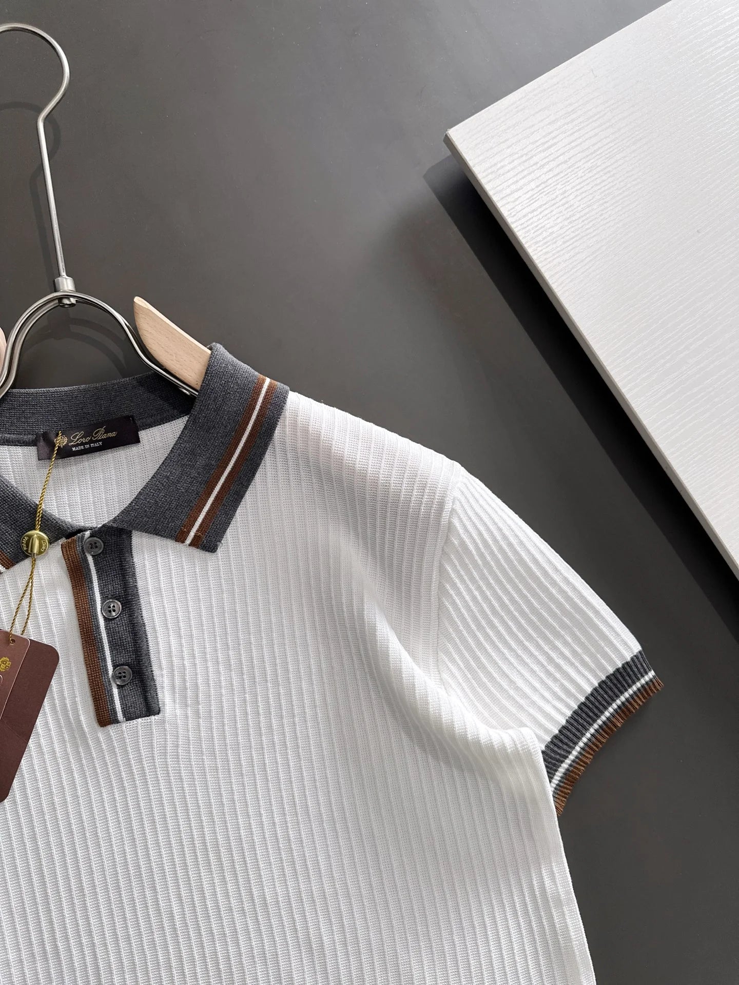 260511 New high-quality combed cotton yarn interwoven collar-neck knitted POLO