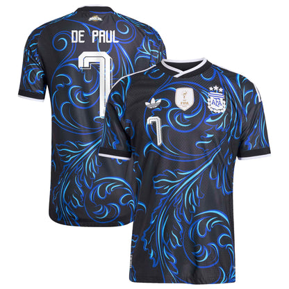 Rodrigo De Paul Argentina National Team 2026 Away On-Field Jersey - Black