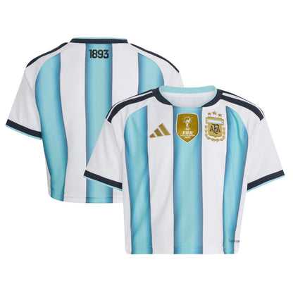 Argentina National Team Women's  Home 2022 Winners Cropped Replica Jersey - White