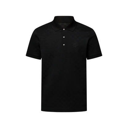 260511 New high-quality check-pattern jacquard wool jersey polo shirt