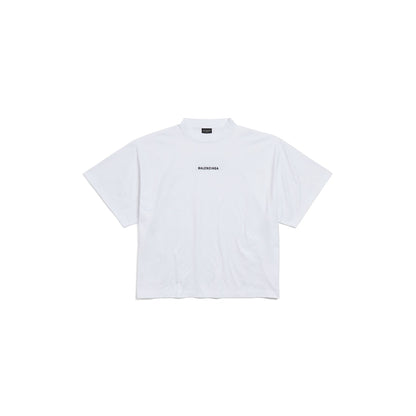WOMEN'S BALENCIAGA BACK CROPPED T-SHIRT IN WHITE/BLACK