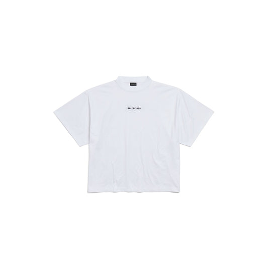 WOMEN'S BALENCIAGA BACK CROPPED T-SHIRT IN WHITE/BLACK