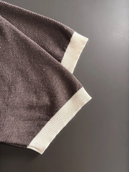 260511 New high-quality combed cotton yarn neckpiece stitched knitted polo shirt