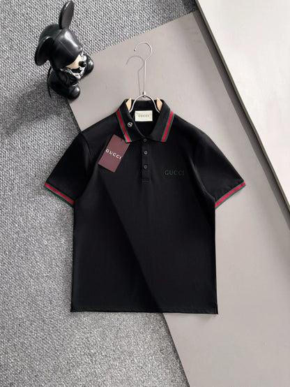 260511 New high-quality embroidered neckline jacquard patchwork design Polo shirt