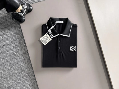 260511 New high-quality embroidered neckline jacquard patchwork design Polo shirt