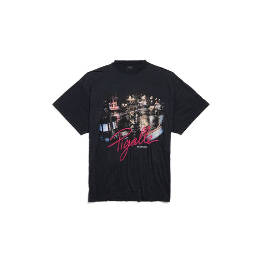 WOMEN'S PIGALLE T-SHIRT OVERSIZED IN BLACK FADED