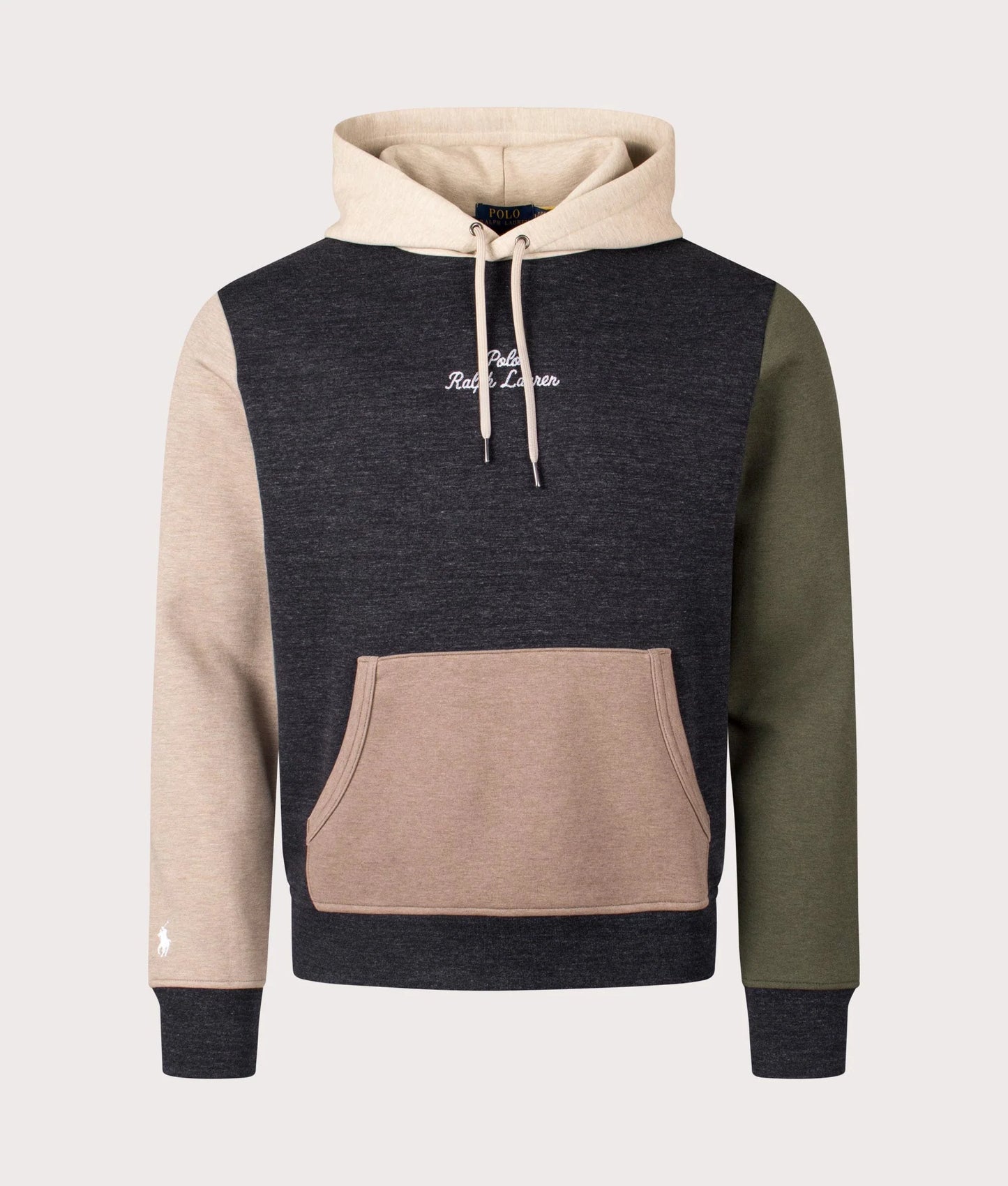Logo Colour-Blocked Double Knit Hoodie