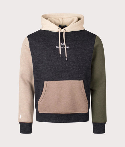 Logo Colour-Blocked Double Knit Hoodie